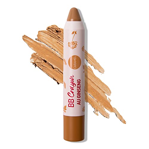 Erborian BB Cream Crayon with Ginseng, Caramel - Lightweight Buildable Coverage Moisturizes Skin & Minimizes Appearance of Pores, Blemishes & Imperfections - Korean Face Makeup & Skincare - 3 Grams