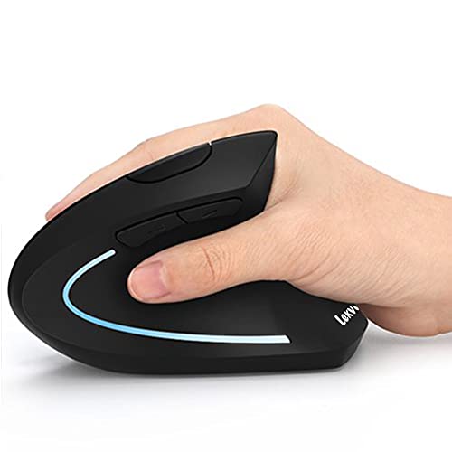 Ergonomic Mouse, LEKVEY Vertical Wireless Mouse - Rechargeable 2.4GHz Optical Vertical Mice : 3 Adjustable DPI 800/1200/1600 Levels 6 Buttons, for Laptop, PC, Computer, Desktop, Notebook etc, Black