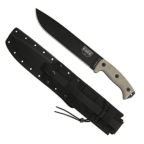ESEE Authentic JUNGLAS-E Survival Knife, Kydex Sheath, MOLLE Backing