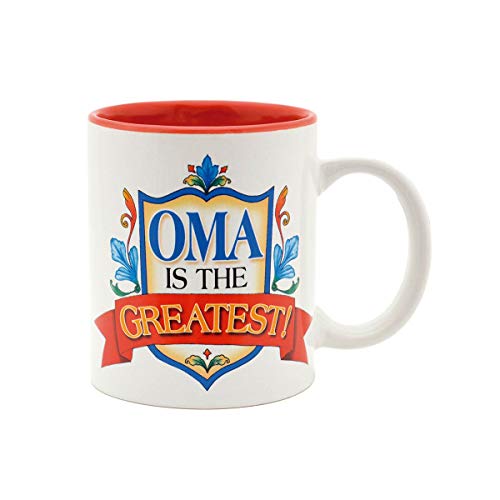 Essence of Europe Gifts E.H.G Oma is the Greatest Shield Design Gift for German or Dutch Grandma Ceramic Coffee Mug by E.H.G | 12 oz