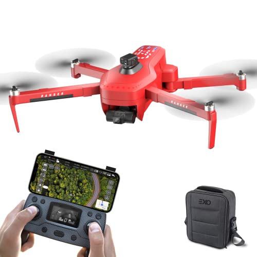 EXO X7 Ranger Plus - High End Camera Drone for Adults. Long Battery & Range, 4K Camera, 3 Axis Gimbal, Obstacle Avoidance, 27MPH Speed. Powerful & Playful Drone with Camera and GPS Return to Home. (1 Battery, USA Red)