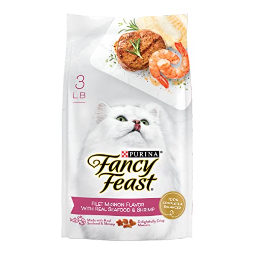 Fancy Feast Dry Cat Food Filet Mignon Flavor with Seafood and Shrimp - 3 lb. Bags