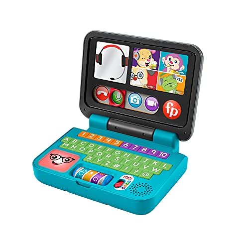 Fisher-Price Pretend Laptop Learning Toy for Baby and Toddler with Light Music and Smart Stages Educational Content, Laugh & Learn