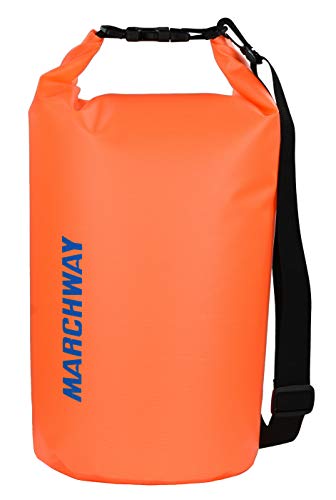 Floating Waterproof Dry Bag Backpack 5L/10L/20L/30L/40L, Roll Top Dry Sack Pack for Marine Canoe River Kayaking Rafting Boating Swimming Camping Hiking Beach Fishing Sailing Paddling (Orange, 10L)