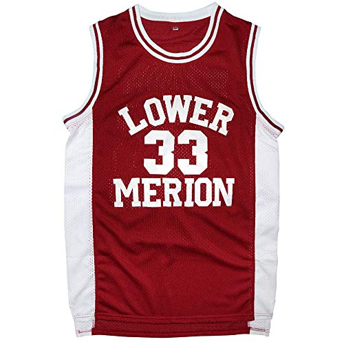 Flymon Mens 33 Basketball Jerseys S-3XL (L, Red)