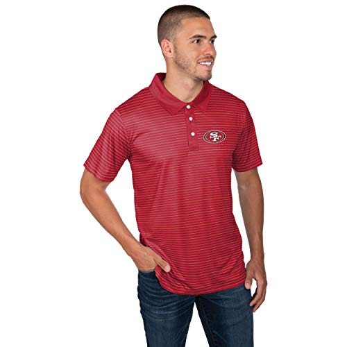 FOCO San Francisco 49Ers NFL Mens Striped Polyester Polo - M