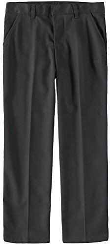 French Toast Boys' Adjustable Flat Front Double Knee Pant (Grey, 12)