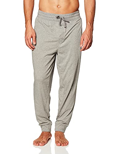 Fruit of the Loom Men's Jersey Knit Jogger Sleep Pant (1 and 2 Packs), Grey Heather, Medium