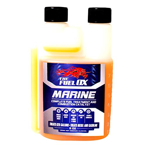 Fuel Ox Marine - Complete Fuel Treatment and Combustion Catalyst - Fuel Additive for Gas or Diesel - For Inboard or Outboard Motors - Treats Fuel For Boats or Jet Skis - Treats 625 Gallons -8oz Bottle