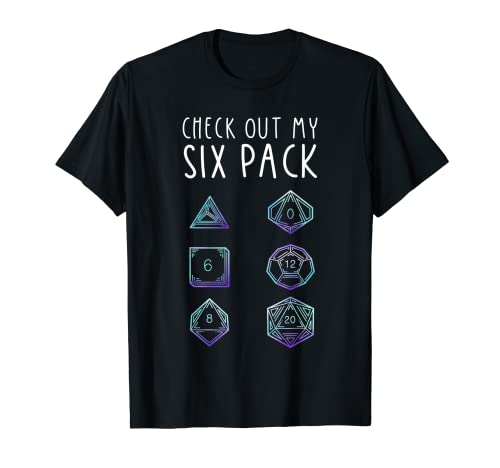 Funny Check Out My Six Pack Dice For Dragons D20 RPG Short Sleeve Gamer T-Shirt