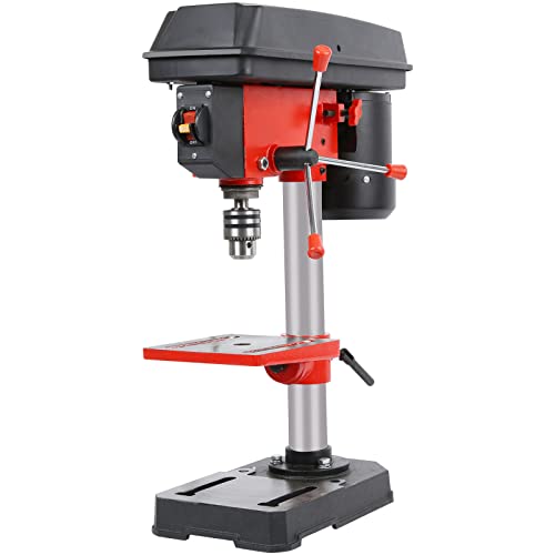 FYFAY 3-Amp 8-Inch Drill Press, 5-Speed Benchtop Drill Press with Beveling Work-table, 120V 2-1/4HP Tabletop Drilling Machine for Wood, Plastic, Metal, 2-inch Spindle Travel, 8-inch Swing Distance