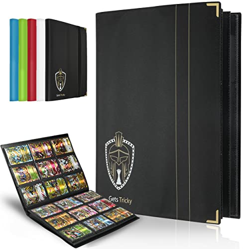 Gets Tricky Trading Card Binder 9 Pocket - 360 Pockets Card Collection Binder for Cards, Card Book holder for MTG, TCG and Sports Card Binder - Card Album Folder with side loading and plastic strap