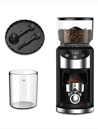 Gevi Burr Coffee Grinder, Adjustable Burr Mill with 35 Precise Grind Settings, Electric Coffee Grinder for Espresso/Drip/Percolator/French Press/American/Turkish Coffee Makers, 120V/200W, Black