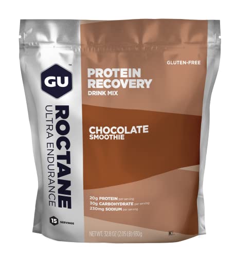 Gu Energy Roctane Ultra Endurance Protein Recovery Drink Mix, 15-Serving Pouch, Chocolate Smoothie