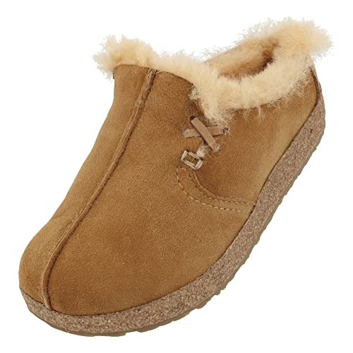 HAFLINGER Saskatchewan Women's Shearling Clogs Boot, Tan, 11