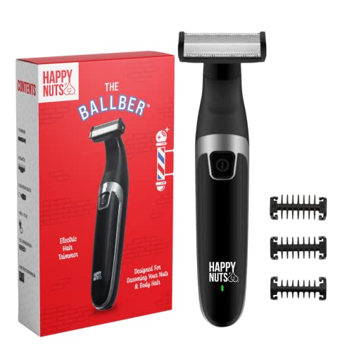 HAPPY NUTS The Ballber™ Groin Trimmer for Men Waterproof Rechargeable Ball Shaver for Men - No Nicks or Cuts - Electric Hygiene Groomer