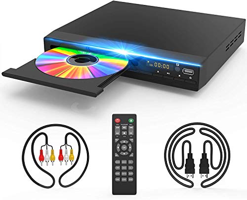 HD DVD Player, CD Players for Home, DVD Players for TV, HDMI and RCA Cable Included, Up-Convert to HD 1080p, All Region, Breakpoint Memory, Built-in PAL/NTSC, USB 2.0, Tojock