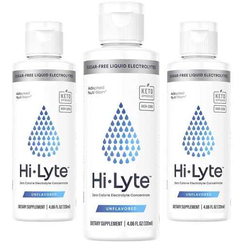 Hi-Lyte Electrolyte Concentrate for Immune Support, Rapid Hydration (3 Bottles) | NO Calories, NO Sugar, NO Added Flavors | 20%+ More Potassium, Magnesium & Zinc | 144 Servings