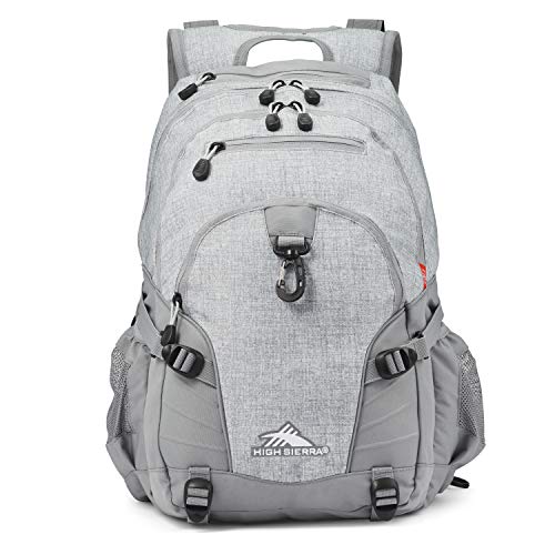 High Sierra Loop-Backpack, School, Travel, or Work Bookbag with tablet-sleeve, Silver Heather, One Size