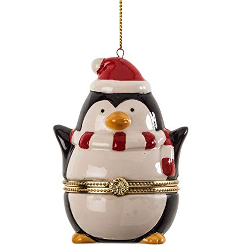 HOLIDAY PEAK Penguin Trinket Box– Surprise Ornament Box Fill to Gift Money, Jewelry, Engagement Ring