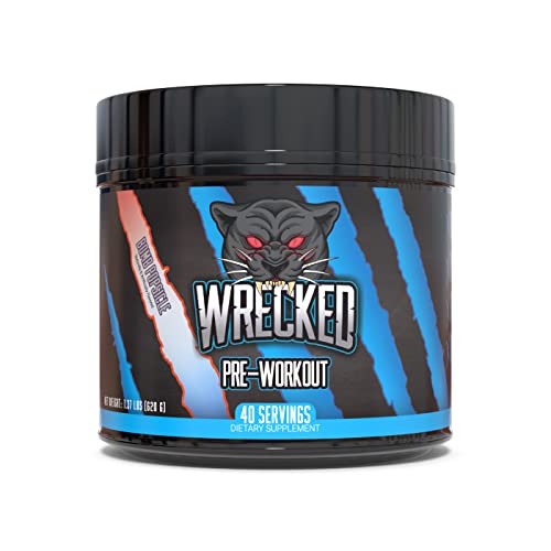 Huge Supplements Wrecked Pre-Workout, 30G+ Ingredients Per Serving to Boost Energy, Pumps, and Focus with L-Citrulline, Beta-Alanine, Hydromax, L-Tyrosine, and No Useless Fillers