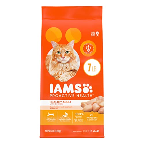 IAMS PROACTIVE HEALTH Adult Healthy Dry Cat Food with Chicken Cat Kibble, 7 lb. Bag