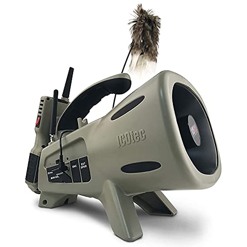 Icotec Outlaw Programmable Predator Call/Decoy Combo - 240 Professional Sounds - 300 Yard Remote Range - Play 2 Sounds Simultaneously - Coyote Killing Machine