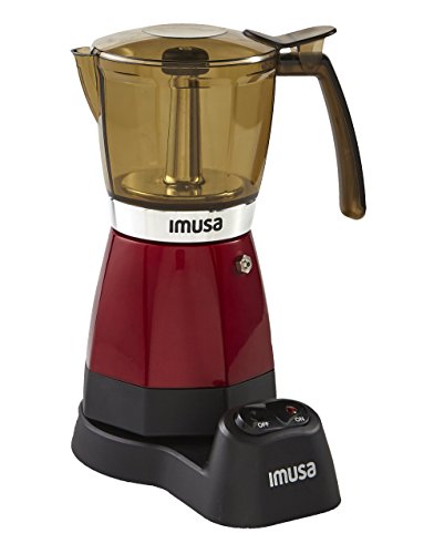 IMUSA USA Electric Espresso/Moka Maker, 3-6 Cups, Red