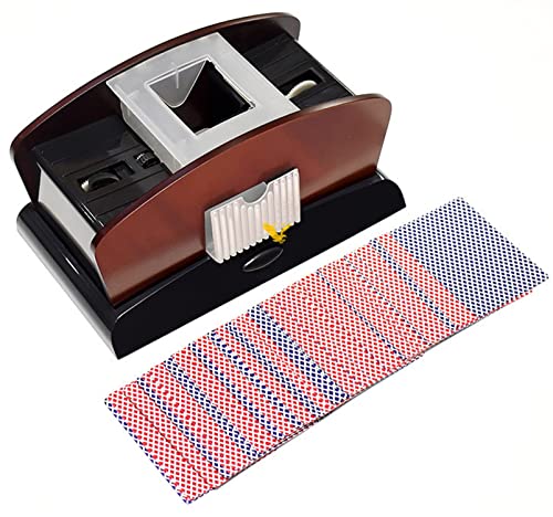 INFIJYON 2-Deck Automatic Card Shuffler,Electric Card Shuffler, US Plug/Battery Operated,for Home & Party Use