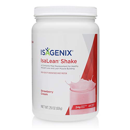 Isagenix IsaLean Shake - Complete Superfood Meal Replacement Drink Mix for Healthy Weight Loss and Lean Muscle Growth - 826 Grams - 14 Meal Canister (Strawberry Cream Flavor)