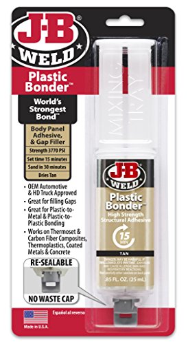 J-B Weld 50133 Plastic Bonder Structural Adhesive Syringe - Tan - 25 ml