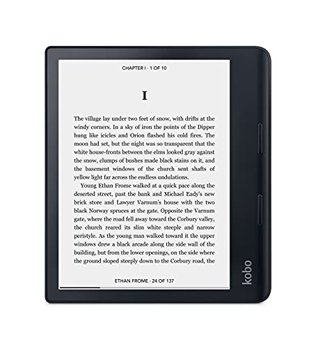 Kobo Sage | eReader | 8” HD Glare Free Touchscreen | Waterproof | Adjustable Brightness and Color Temperature | Blue Light Reduction | Bluetooth | WiFi | 32GB of Storage | Carta E Ink Technology