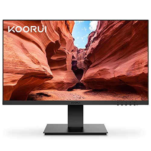 KOORUI 24 Inch Computer Monitor Full HD 1920 x 1080p VA Display 75Hz 3000:1 Contrast Ratio with HDMI, VGA, Frameless, 75 x 75 mm VESA Mountable, Ergonomic Tilt, Black