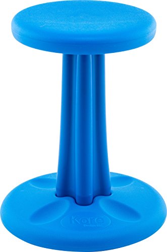 Kore Kids Junior Wobble Chair - Flexible Seating Stool for Classroom, Elementary School, ADD/ADHD - Made in The USA - Junior- Age 8-9, Grade 3-4, Blue (16in)