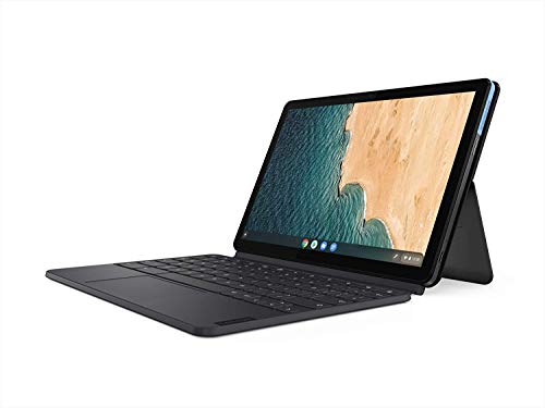 Lenovo Chromebook Duet, 2-in-1, 10.1" WUXGA (1920 x 1200) Display, MediaTek Helio P60T, 4GB LPDDR4X RAM, 128GB eMCP SSD, Integrated ARM G72 MP3 Graphics, Chrome OS, ZA6F0031US, Ice Blue + Iron Grey