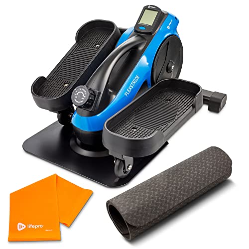 LifePro Under Desk Elliptical - Under Desk Bike Pedal Exerciser - Perfect Desk Exercise Equipment - for Seniors Adults and Teens - Foot Pedal Exerciser and Desk Workout (Flexstride Plus)