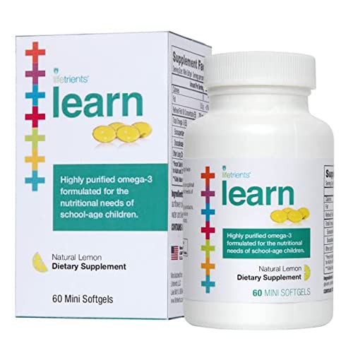 Lifetrients – Learn – 60 Capsules – Highly Purified Omega-3 Formulation for School-Aged Children – Enhanced with Optimal Ratios of Concentrated EPA & DHA