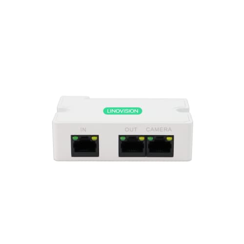 LINOVISION Mini 2 Port POE Extender IEEE 802.3af/at POE Repeater Up to 1000ft Power Over Ethernet Over Cat5/6 Cable, POE Splitter to 2 POE Devices Like IP Cameras, IP Phone, Wireless AP