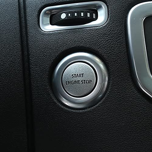 LLKUANG Silver Engine Start Stop Push Button Switch Sticker Cover for LR4 Discovery 4 & Land Rover Range Rover Sport 2010-2013 Aluminum Alloy Car Accessory