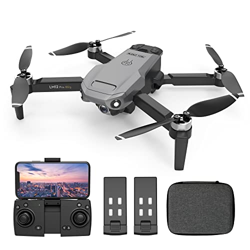 LMRC-12 GPS Drone with 4K UHD Camera for Adults, GPS Auto Return, 5GHz FPV RC Quadcopter with Brushless Motor, Altitude Hold, Follow Me, Custom Flight Path, Easy to Use for Beginner 2 Batteries