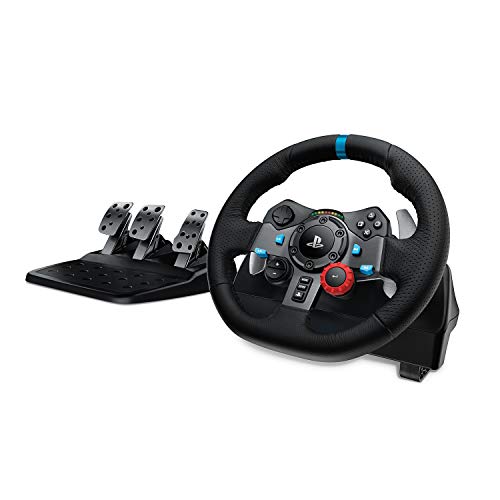 Logitech G Dual-Motor Feedback Driving Force G29 Gaming Racing Wheel with Responsive Pedals for PlayStation 5, 4 and 3 - Black