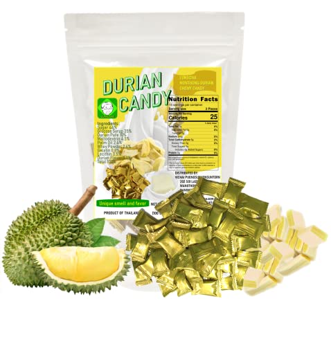 LUNGCHA DURIAN Toffee Flavors Fruit Candy, the product of Thailand 3.5 Oz (100 gram) (Durian)