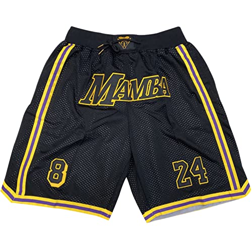 Madjus Men's Fashion 8-24 Black Basketball Shorts Sport Pants Stitched (as1, Alpha, l, Regular, Regular, L)
