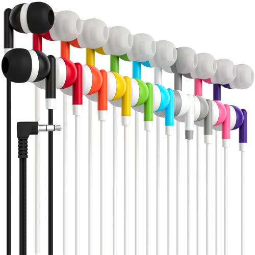 Maeline Bulk Earbuds with 3.5 mm Headphone Plug - 10 Pack - Multi