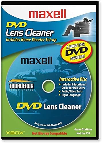 Maxell 190059 DVD Only Lens Cleaner, with Equipment Set Up and Enhancement Features, Packaging May Vary