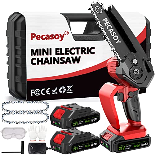 Mini Chainsaw Cordless 6 Inch Electric Saw Top Hand Battery Chainsaws with Charger, Best Mini Chain Saw Handheld Pruning Saws 24V Small Chainsaw Battery Powered Minisaw Brushless Motor