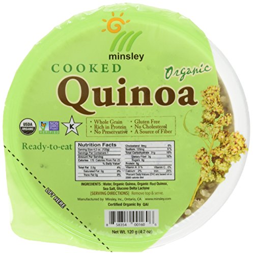 Minsley Cooked Organic Quinoa, 4.2 oz. (Pack of 12)