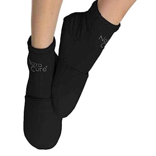 NatraCure Cold Therapy Socks - Reusable Gel Ice Frozen Slippers for Feet, Heels, Swelling, Edema, Arch, Chemotherapy, Arthritis, Neuropathy, Plantar Fasciitis, Post Partum Foot - Size: Large