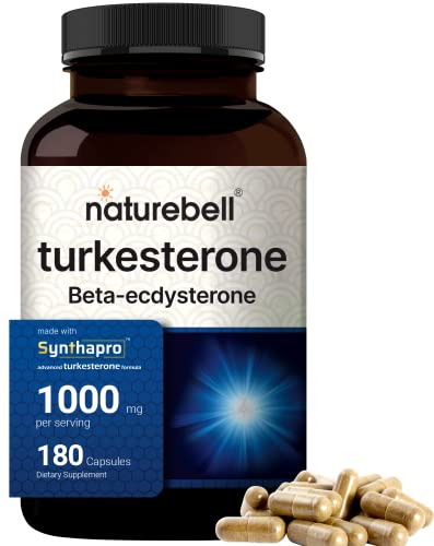 NatureBell Turkesterone Supplement 500mg | 180 Capsules - [Plus Beta Ecdysterone 500mg] - Ajuga Turkestanic Extract with Hydroxypropyl-Beta-Cyclodexrin, Highly Bioavailable, Plant Based