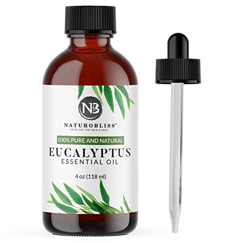 NaturoBliss 100% Pure Natural Undiluted Eucalyptus Essential Oil (4oz) Premium Therapeutic Grade Aromatherapy